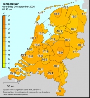 Weerkaart KNMI Temperatuur