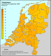 Weerkaart KNMI Temperatuur