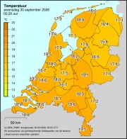 Weerkaart KNMI Temperatuur