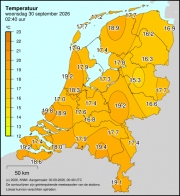 Weerkaart KNMI Temperatuur