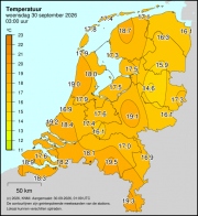 Weerkaart KNMI Temperatuur