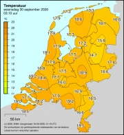 Weerkaart KNMI Temperatuur