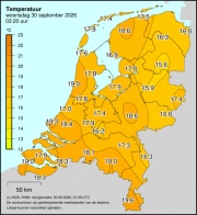 Weerkaart KNMI Temperatuur