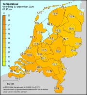 Weerkaart KNMI Temperatuur