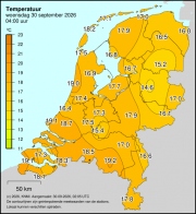 Weerkaart KNMI Temperatuur