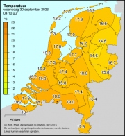 Weerkaart KNMI Temperatuur