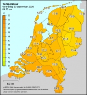 Weerkaart KNMI Temperatuur