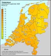 Weerkaart KNMI Temperatuur