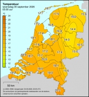 Weerkaart KNMI Temperatuur