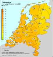 Weerkaart KNMI Temperatuur