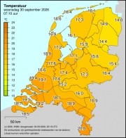 Weerkaart KNMI Temperatuur