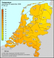 Weerkaart KNMI Temperatuur