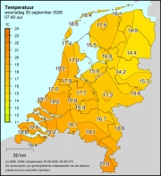 Weerkaart KNMI Temperatuur