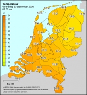 Weerkaart KNMI Temperatuur