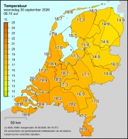 Weerkaart KNMI Temperatuur