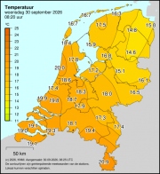 Weerkaart KNMI Temperatuur