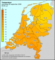 Weerkaart KNMI Temperatuur