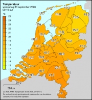 Weerkaart KNMI Temperatuur