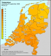 Weerkaart KNMI Temperatuur