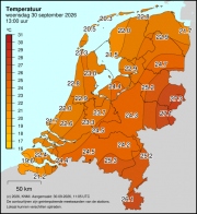 Weerkaart KNMI Temperatuur