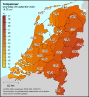 Weerkaart KNMI Temperatuur
