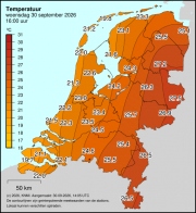 Weerkaart KNMI Temperatuur
