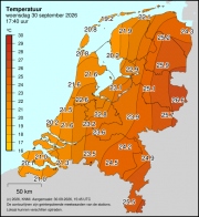 Weerkaart KNMI Temperatuur