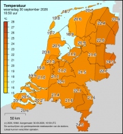Weerkaart KNMI Temperatuur