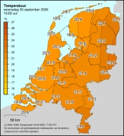 Weerkaart KNMI Temperatuur