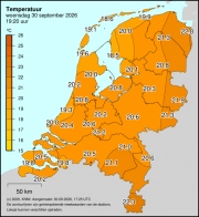 Weerkaart KNMI Temperatuur