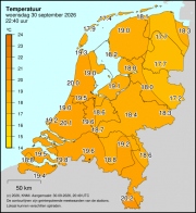 Weerkaart KNMI Temperatuur
