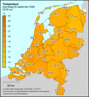 Weerkaart KNMI Temperatuur