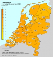 Weerkaart KNMI Temperatuur