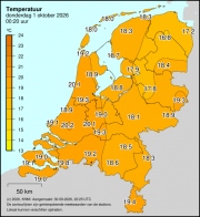 Weerkaart KNMI Temperatuur
