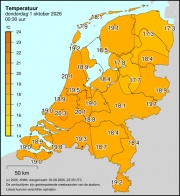 Weerkaart KNMI Temperatuur