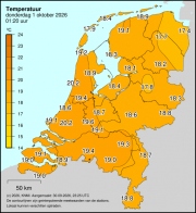 Weerkaart KNMI Temperatuur