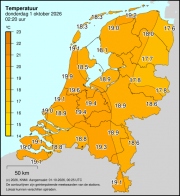 Weerkaart KNMI Temperatuur