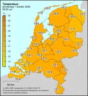 Weerkaart KNMI Temperatuur