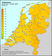 Weerkaart KNMI Temperatuur