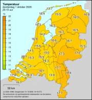 Weerkaart KNMI Temperatuur