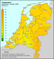 Weerkaart KNMI Temperatuur