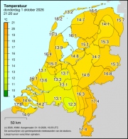 Weerkaart KNMI Temperatuur