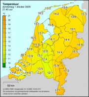 Weerkaart KNMI Temperatuur