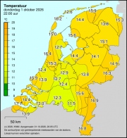 Weerkaart KNMI Temperatuur