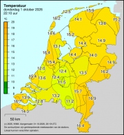 Weerkaart KNMI Temperatuur