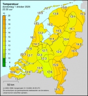Weerkaart KNMI Temperatuur