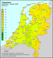 Weerkaart KNMI Temperatuur