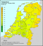 Weerkaart KNMI Temperatuur