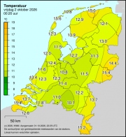 Weerkaart KNMI Temperatuur