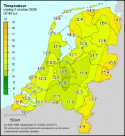 Weerkaart KNMI Temperatuur